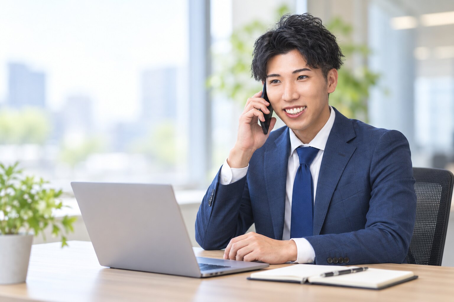 電話で営業活動を行う合同会社Fonotechの担当者